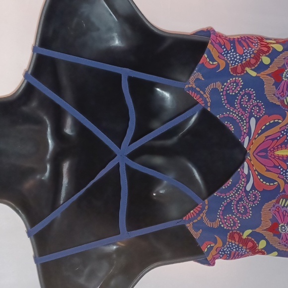 Sequin Hearts Navy Flowy Dress, lined, pink & orange & yellow - Picture 3 of 6